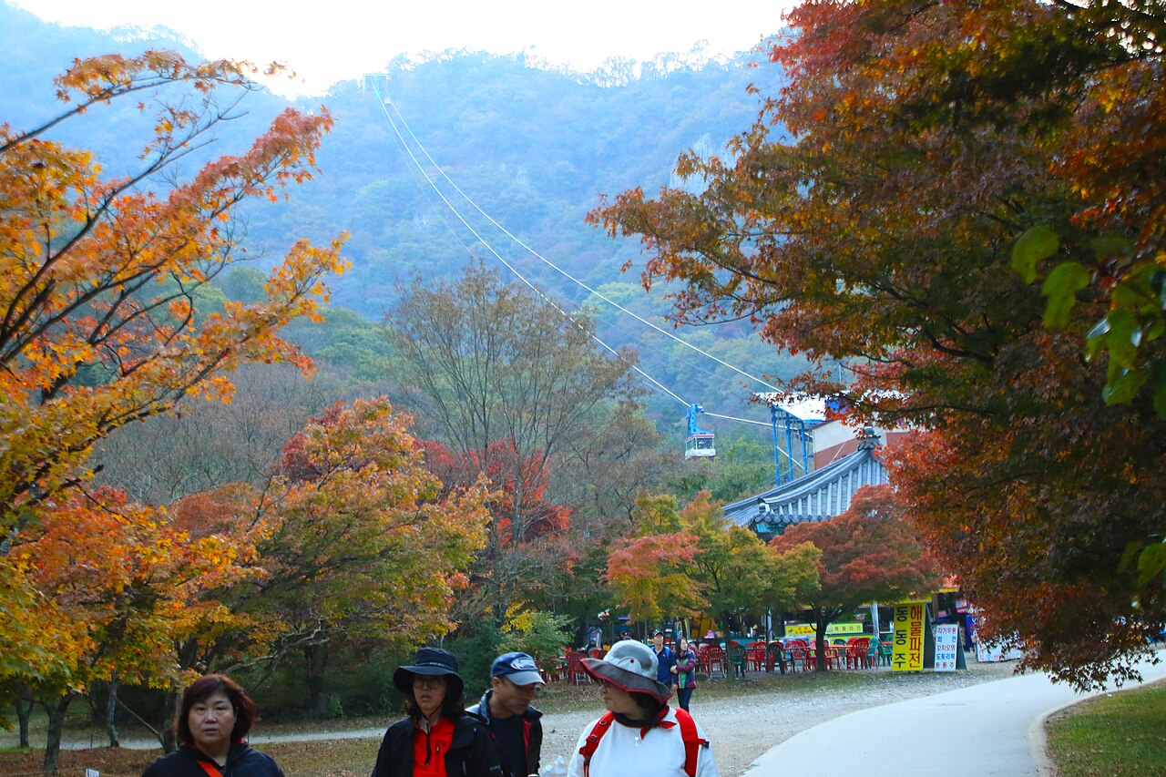 內藏山是韓國最晚紅的名所之一,全盛期落在十一月上旬(非兩倫實拍照片)