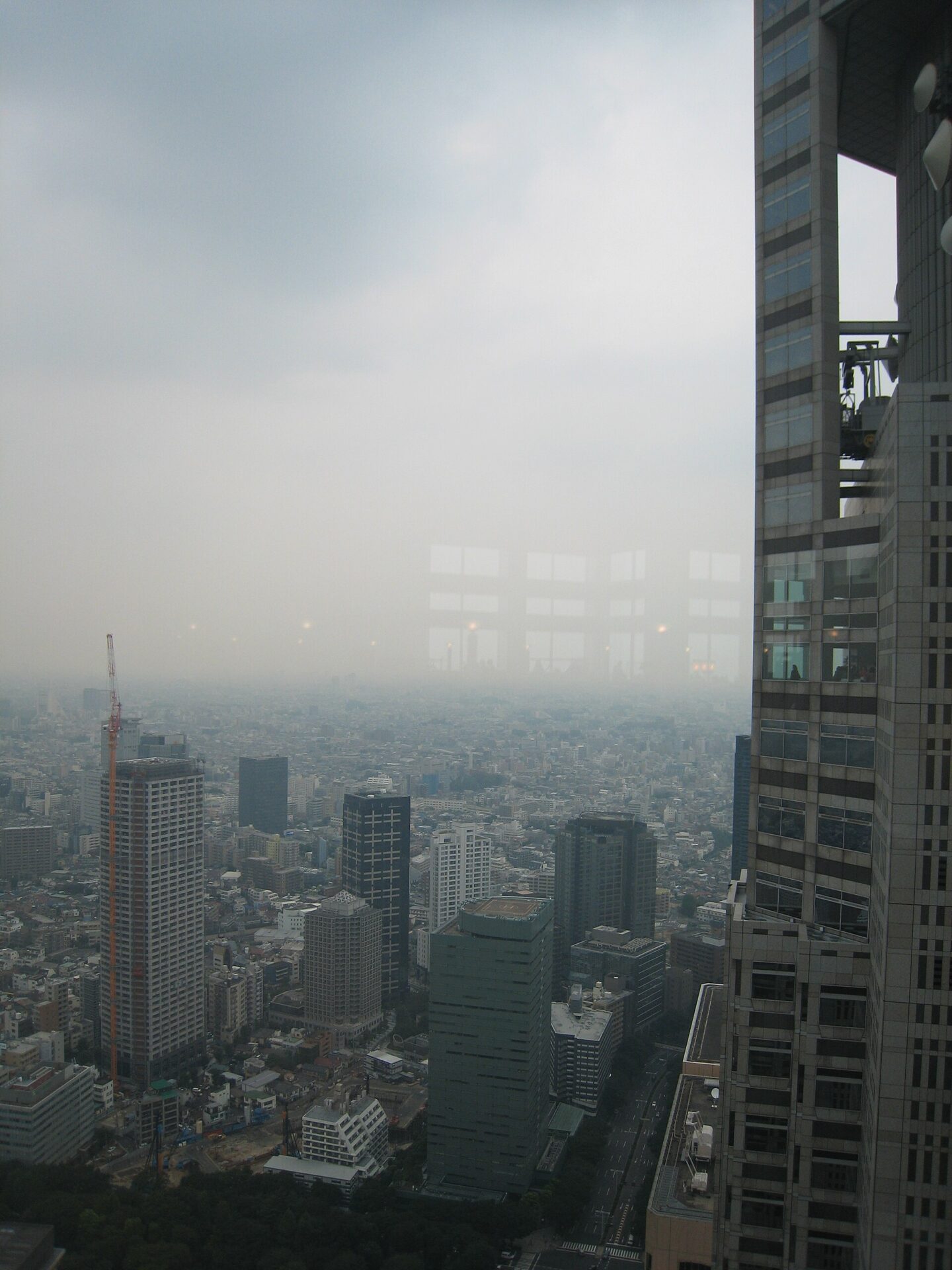 從東京都廳展望室往外看的城市。202 公尺、免費，這件事到現在還是很誇張